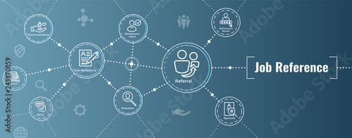 Referral Job Reference Web Header Banner and Icon Set