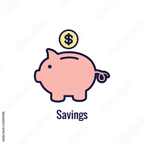 Retirement Account and Savings Icon Set w Mutual Fund, Roth IRA, etc