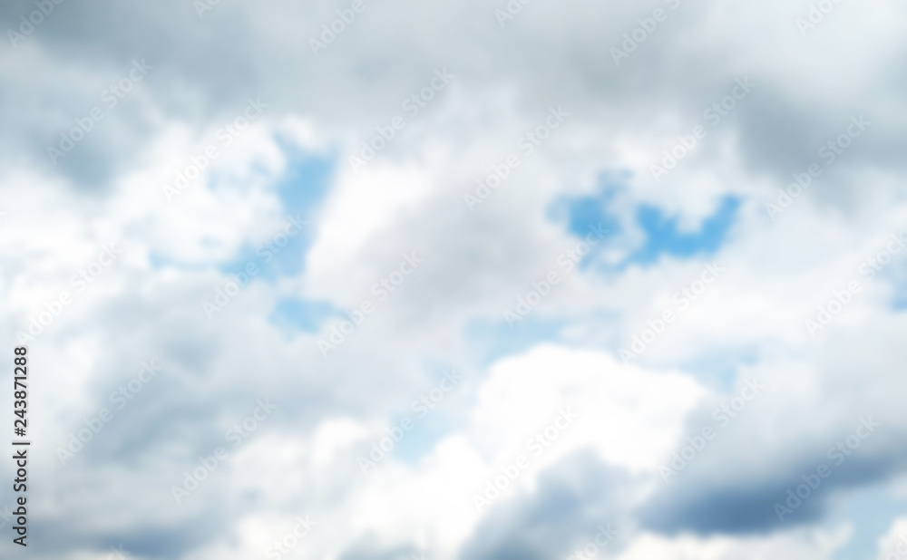 Fototapeta premium blue sky with cloud , blurred background , layout for the designer