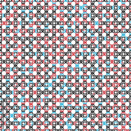 pattern with numerical flowers(colored)