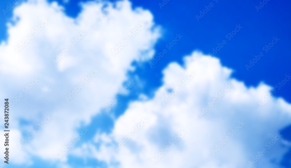 Obraz premium blue sky with cloud, blurred background,layout for the designer