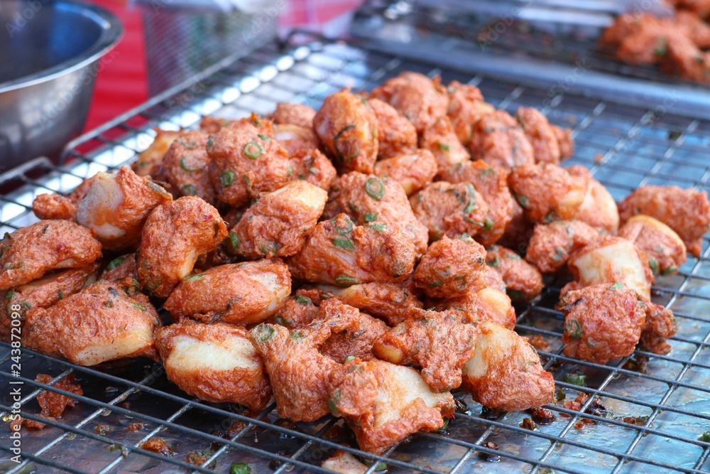Fried fish cake at street food Fried fish cake at street food