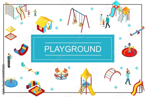 Isometric Kids Playground Concept
