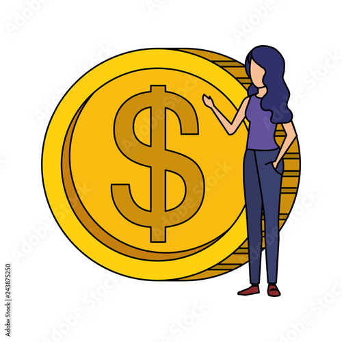 coin money with business person