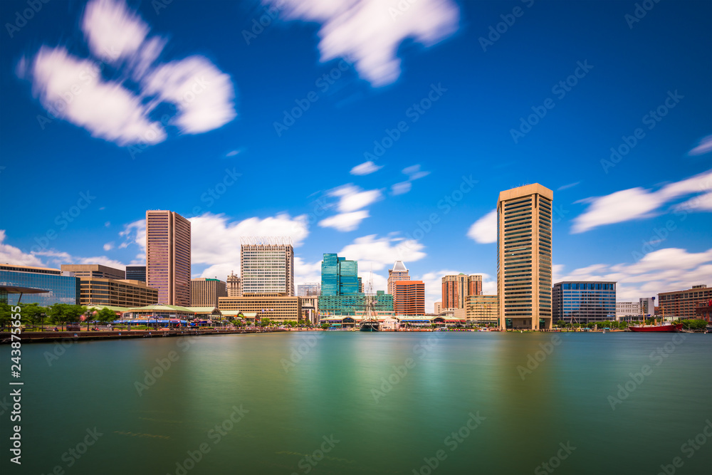 Baltimore, Maryland, USA Skyline on the Inner Harbor in the day.