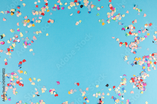 blue background with confetti