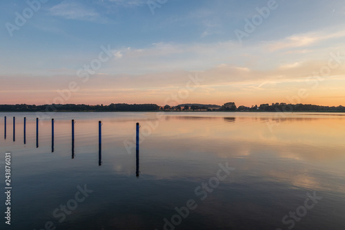 Lake in Sellin at sunset in Ruegen  Germany