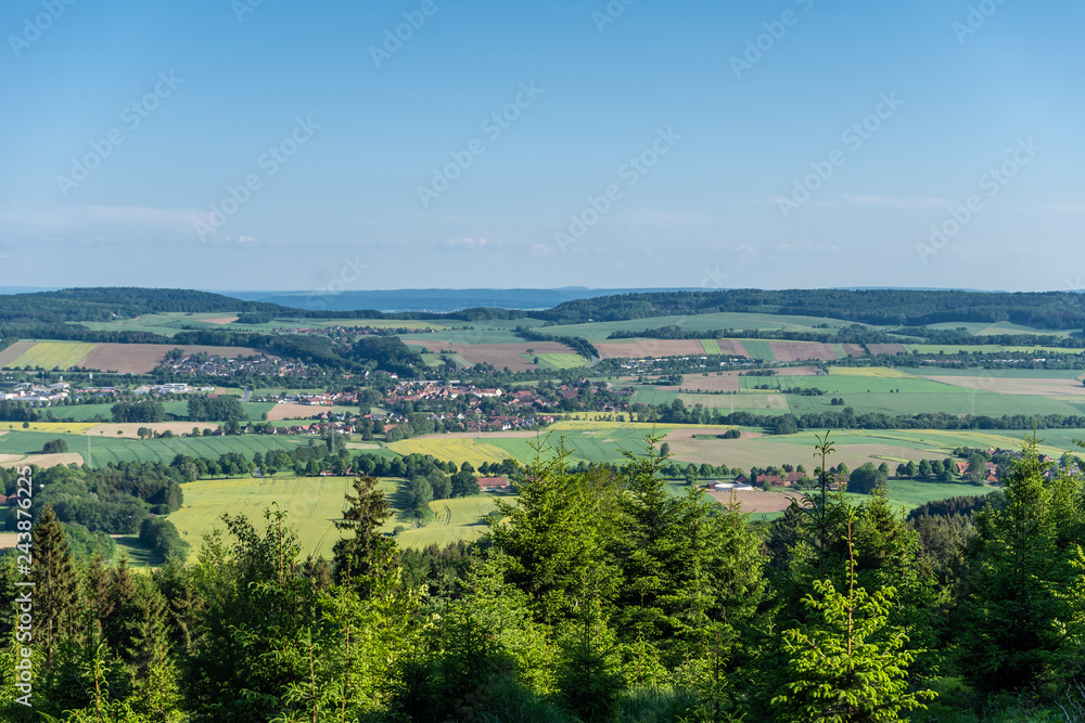 The landscape in Germany in the sunlight
