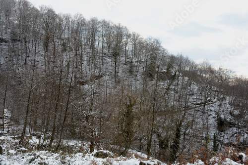 Fototapeta Naklejka Na Ścianę i Meble -  Paesaggio montano innevato, in Campania, Sud Italia. Gennaio 2019.