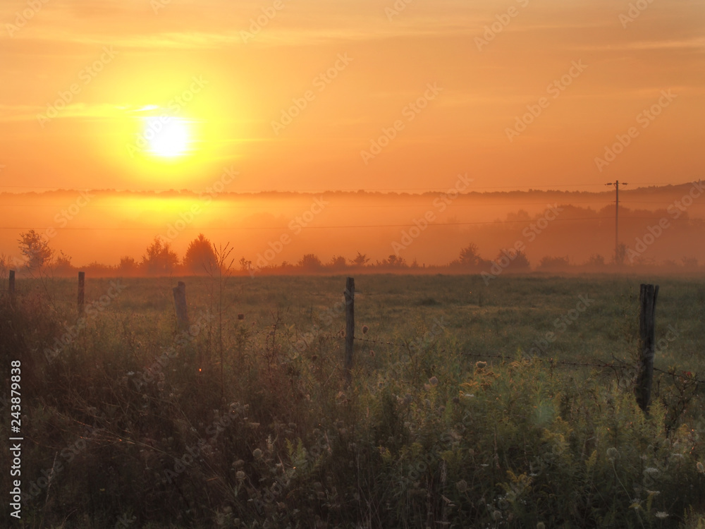 Fototapeta premium sunrise over farmland