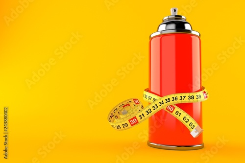 Spray can with centimeter