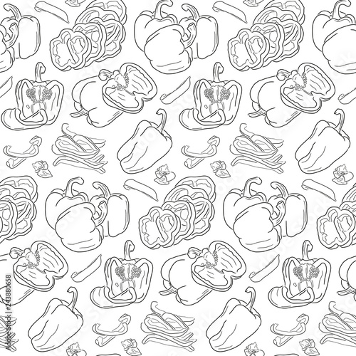 seamless pattern with peppers