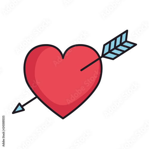 heart love card with arrow