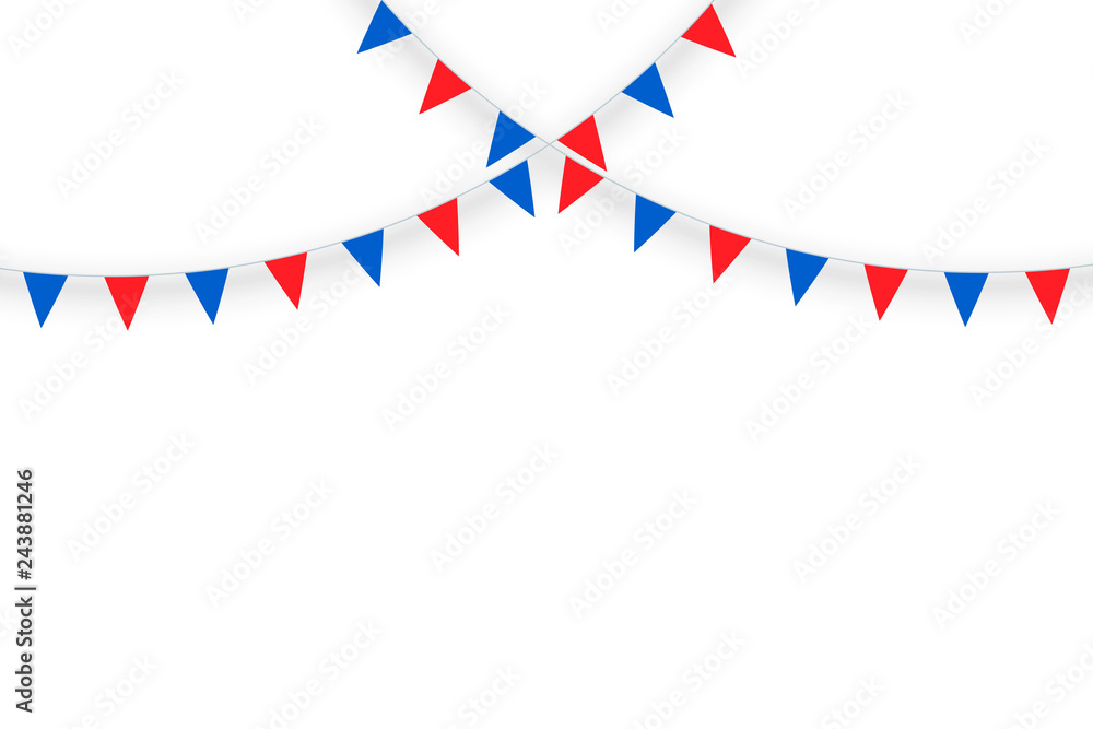 Fototapeta premium Celebrate party flags isolate and space for graphics design. Vector illustration