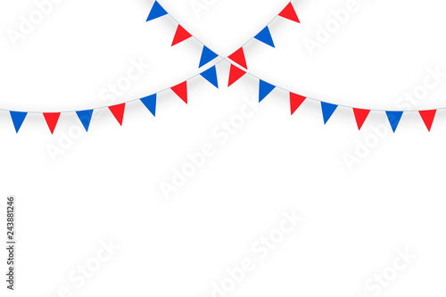 Celebrate party flags isolate and space for graphics design. Vector illustration