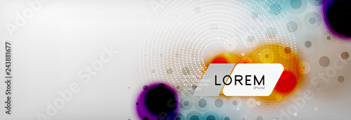 Background abstract - blurred dotted color circle shape, techno bubbles