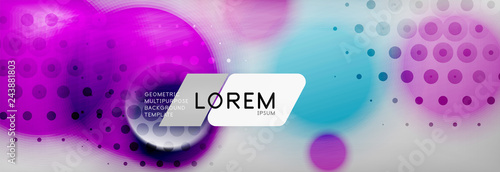 Background abstract - blurred dotted color circle shape, techno bubbles