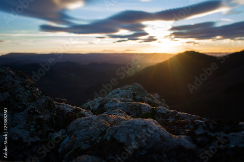 view sunset morning mountain