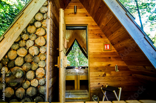 window in a wooden house, digital photo picture as a background photo