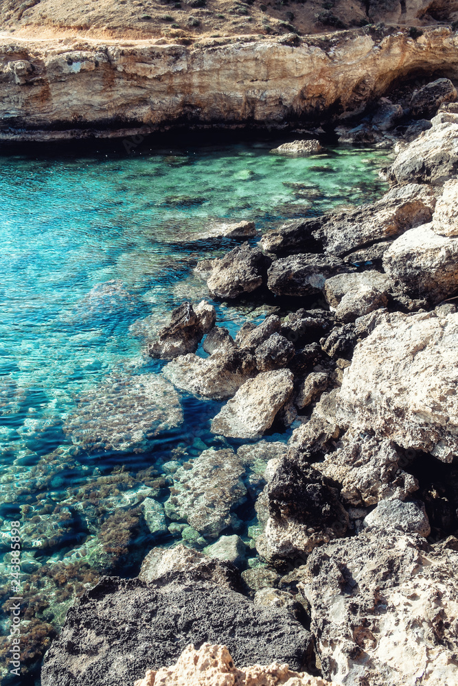 Sea caves near Cape Greko. Mediterranean Sea Sea caves near Cape Greko. Mediterranean Sea