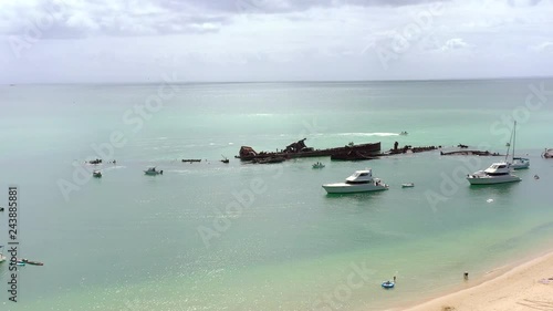 Rising Reveal of the Tangalooma Wrecks Scattered Along the Brisbane Coast  photo