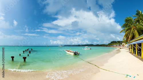 Fototapeta Naklejka Na Ścianę i Meble -  Saint Anne beach, Guadeloupe, French West Indies, panoramic view.