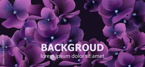 Purple flowers banner Vector. Wedding invitation card, ceremony event, annive...