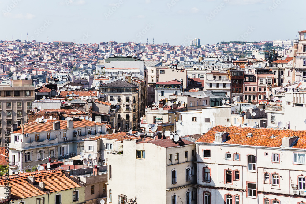  Panoramic view of Karakoy district in Istanbul, Turkey