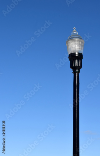 Vintage Lamp Street Light in Blue Sky Background gas Electric Power