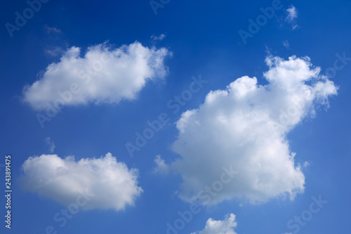 fluffy cloud on clear blue sky