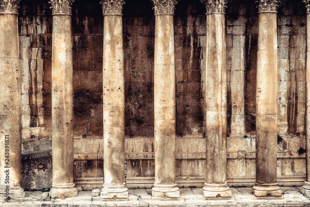 Beautiful view Temple of Bacchus to Baalbek, Beqaa Valley. Heliopolis. World Heritage site, is one of the best preserved and grandest Roman temple ruins in the world. Beautiful view Temple of Bacchus to Baalbek, Beqaa Valley. Heliopolis. World Heritage site, is one of the best preserved and grandest Roman temple ruins in the world.