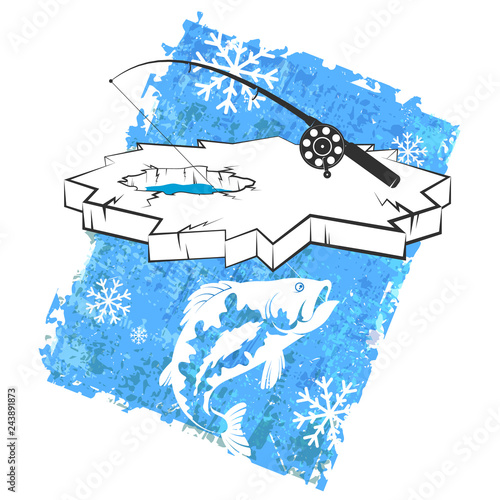 Fishing rod and fish ice fishing design