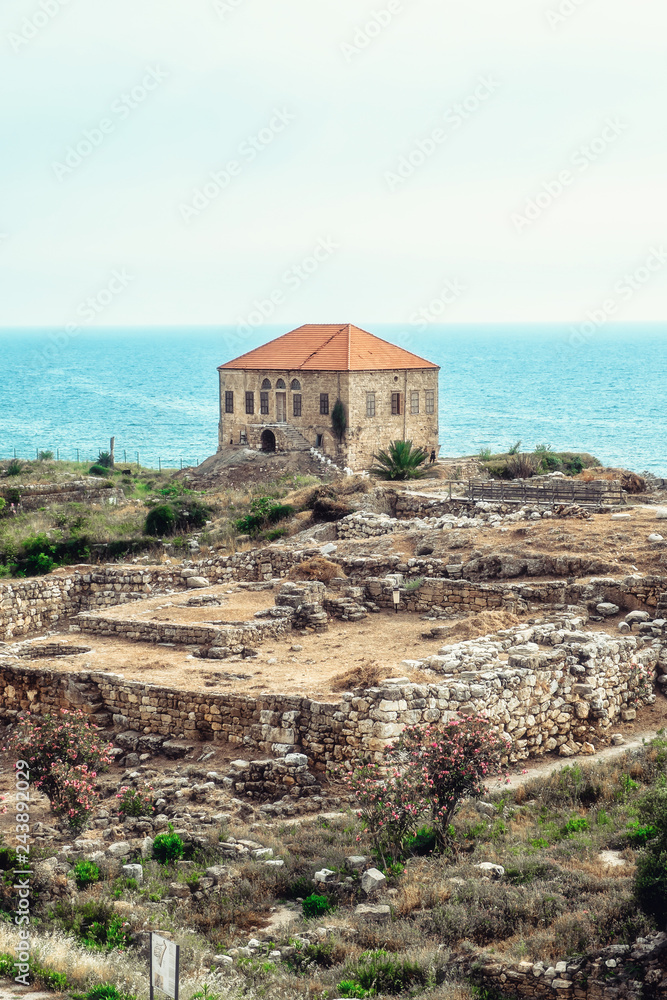 Panorama view of Ancient Byblos ruin at Jubayl, Lebanon