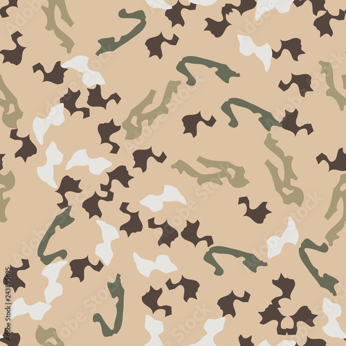 Universal camouflage of various shades of beige, brown, green and white colors