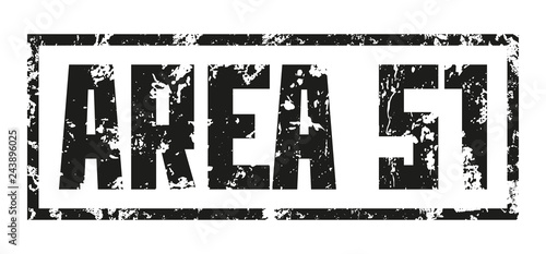 Stamp Secret Base. Area 51. Black print on white background. Vector design