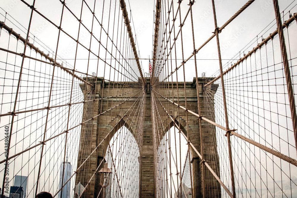 Fototapeta premium Nowy Jork, USA - 23 października 2015: Most Brookliński - Nowy Jork, USA