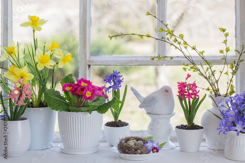 Easter decoration on windowsill