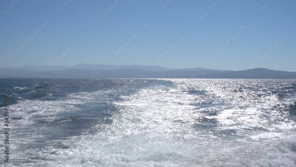 Wake of boat in Monterey Bay, California, USA