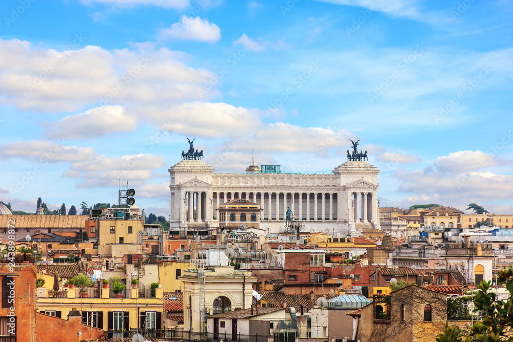 Fototapeta premium Vittoriano or Altar of the Fatherland, Rome, aerial view from Villa Borghese