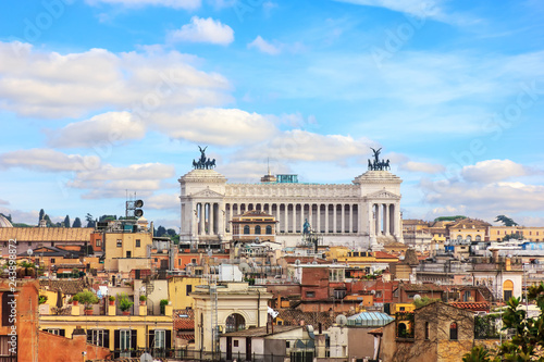 Vittoriano or Altar of the Fatherland, Rome, aerial view from Villa Borghese