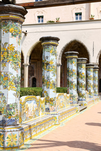 Cloister Garden of the Santa Chiara Monastery in Naples, Italy © EvrenKalinbacak