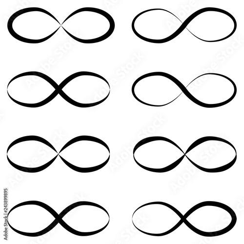 Infinity symbols unlimited. Eternal, limitless, infinite, vector logo of life or tattoo concept unlimited