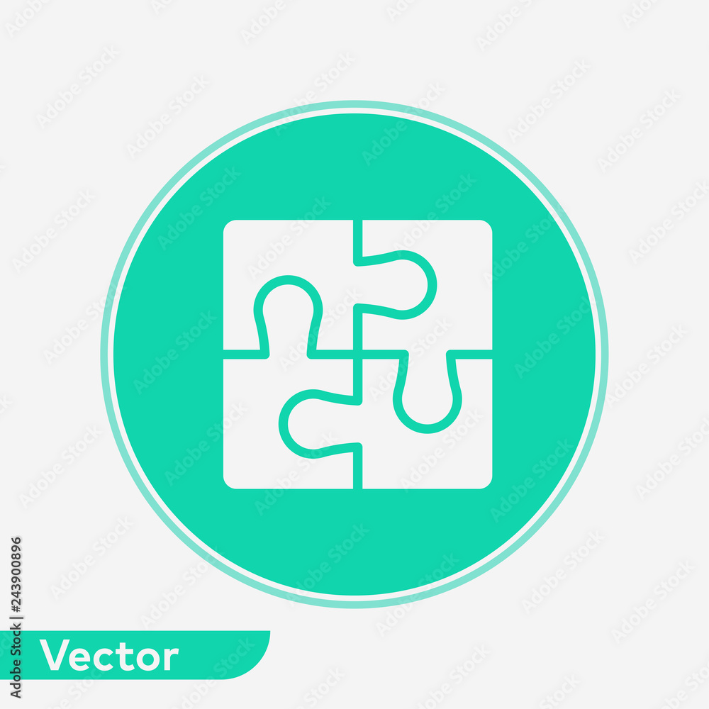 Fototapeta premium Puzzle vector icon sign symbol