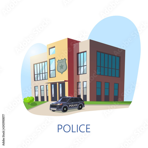 Outdoor view on police department building.