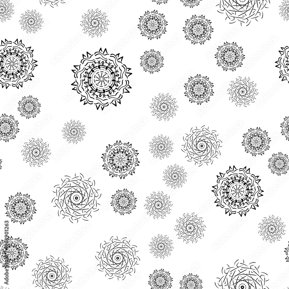 Mandala seamless pattern on white background.