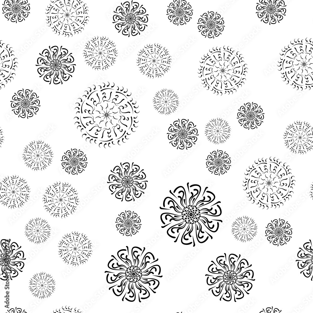 Mandala seamless pattern on white background. Mandala seamless pattern on white background.