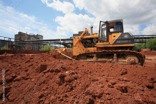 Wallpaper Mural Heavy Power Bulldozer work on a building site Torontodigital.ca