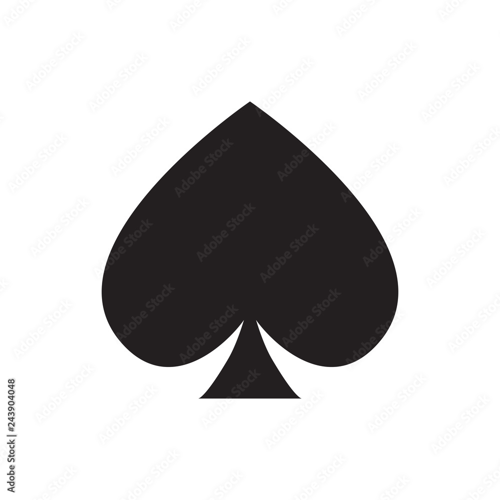 Flat icon playing card spade isolated on white background. Vector illustration. Flat icon playing card spade isolated on white background. Vector illustration.