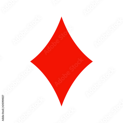 Flat icon playing card diamond isolated on white background. Vector illustration.