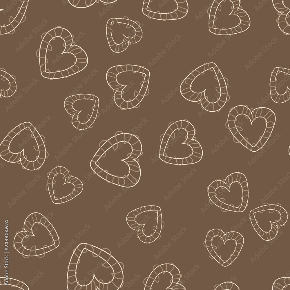 Seamless pattern with hearts . Vector
